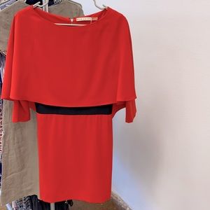 Alice + Olivia Bloodorange Cape dress